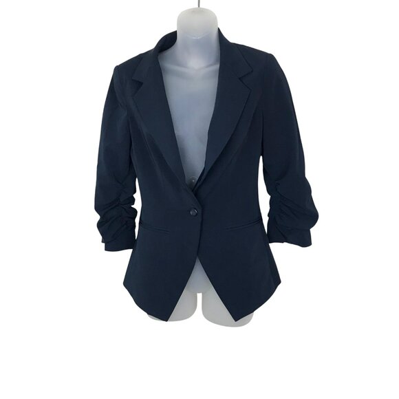 Vintage Elizabeth & James Navy Blue Blazer Size 2 - Picture 3 of 8